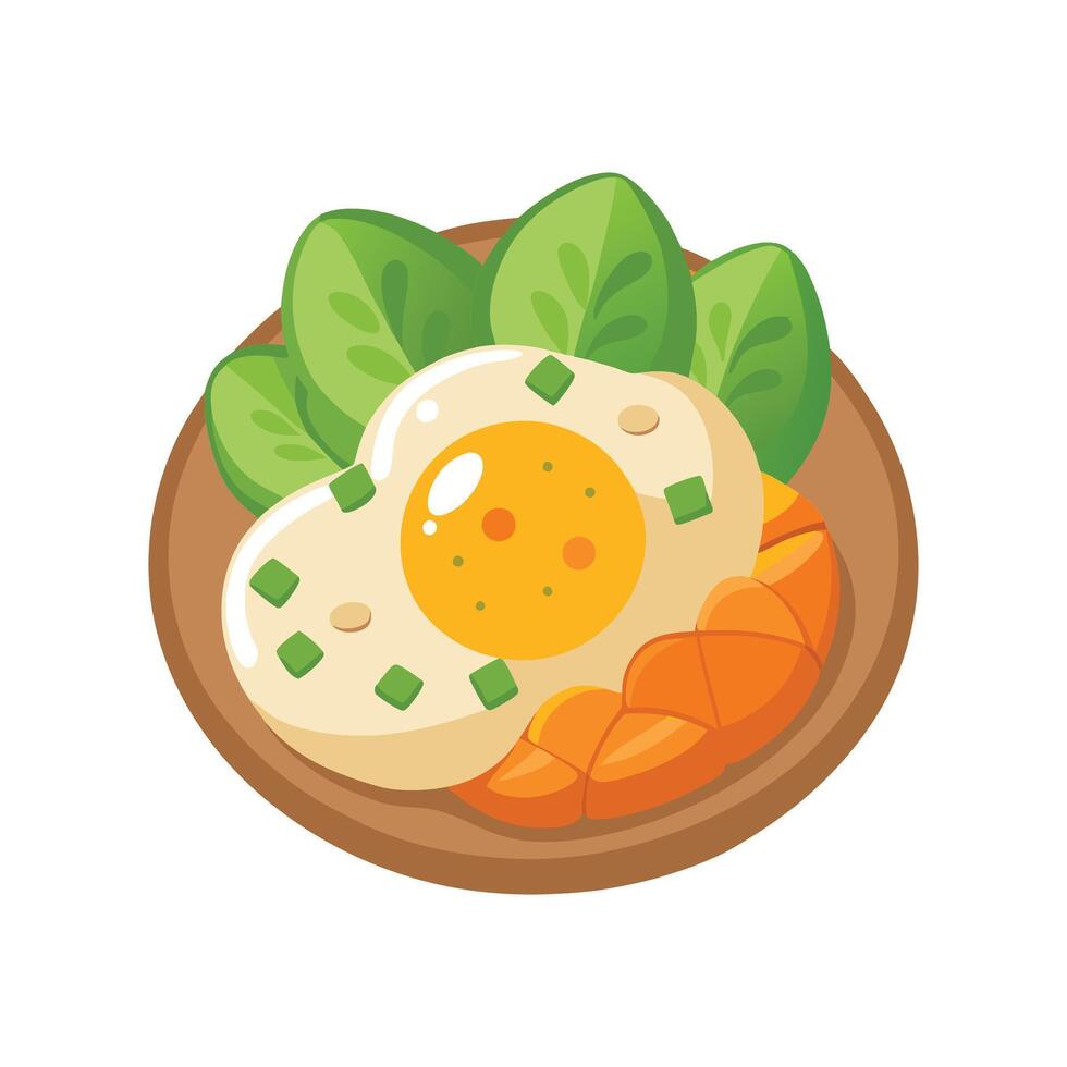 Delicious Scrambled Egg with Sweet Potato vector