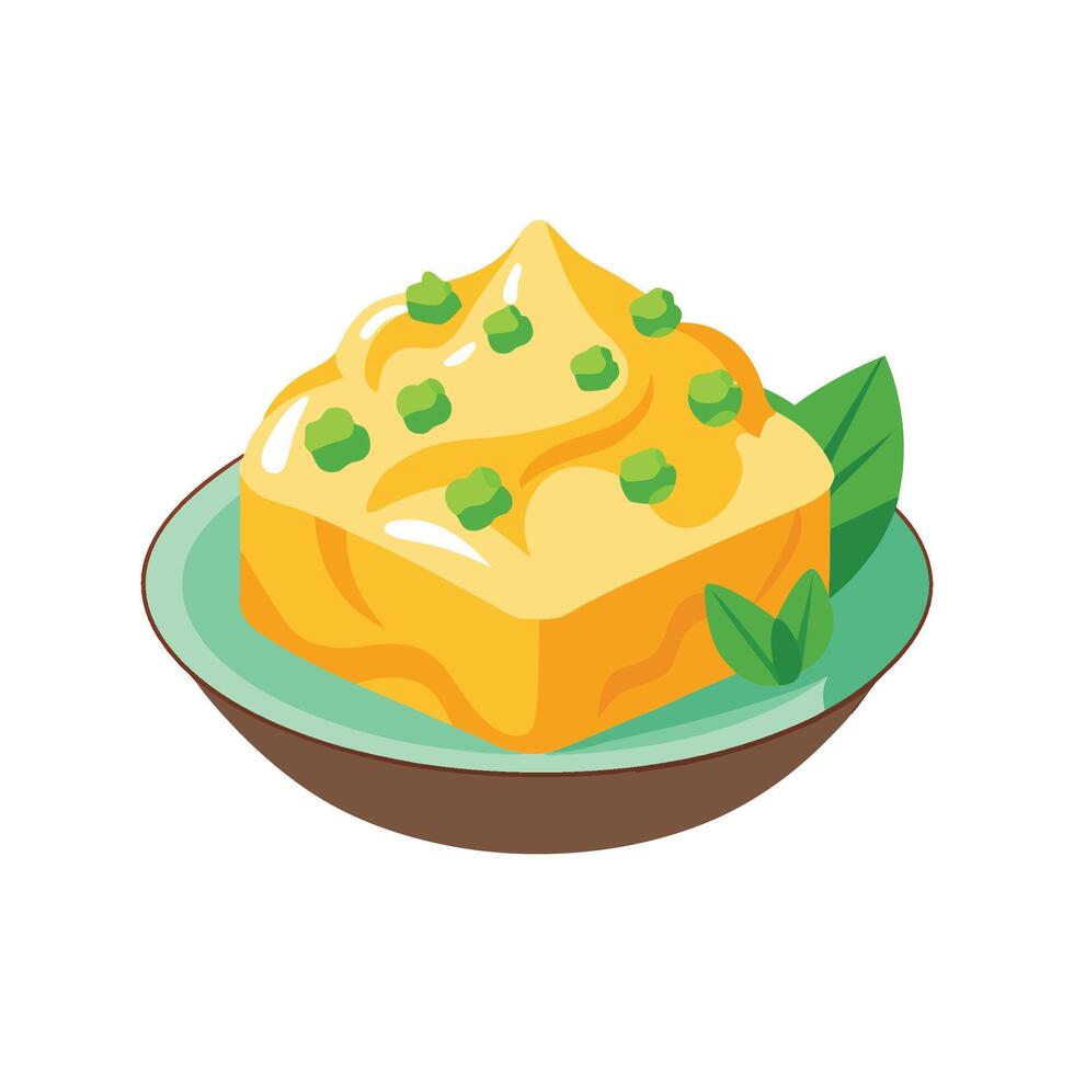 Savory Soft Scrambled Tofu for Healthy Eating vector