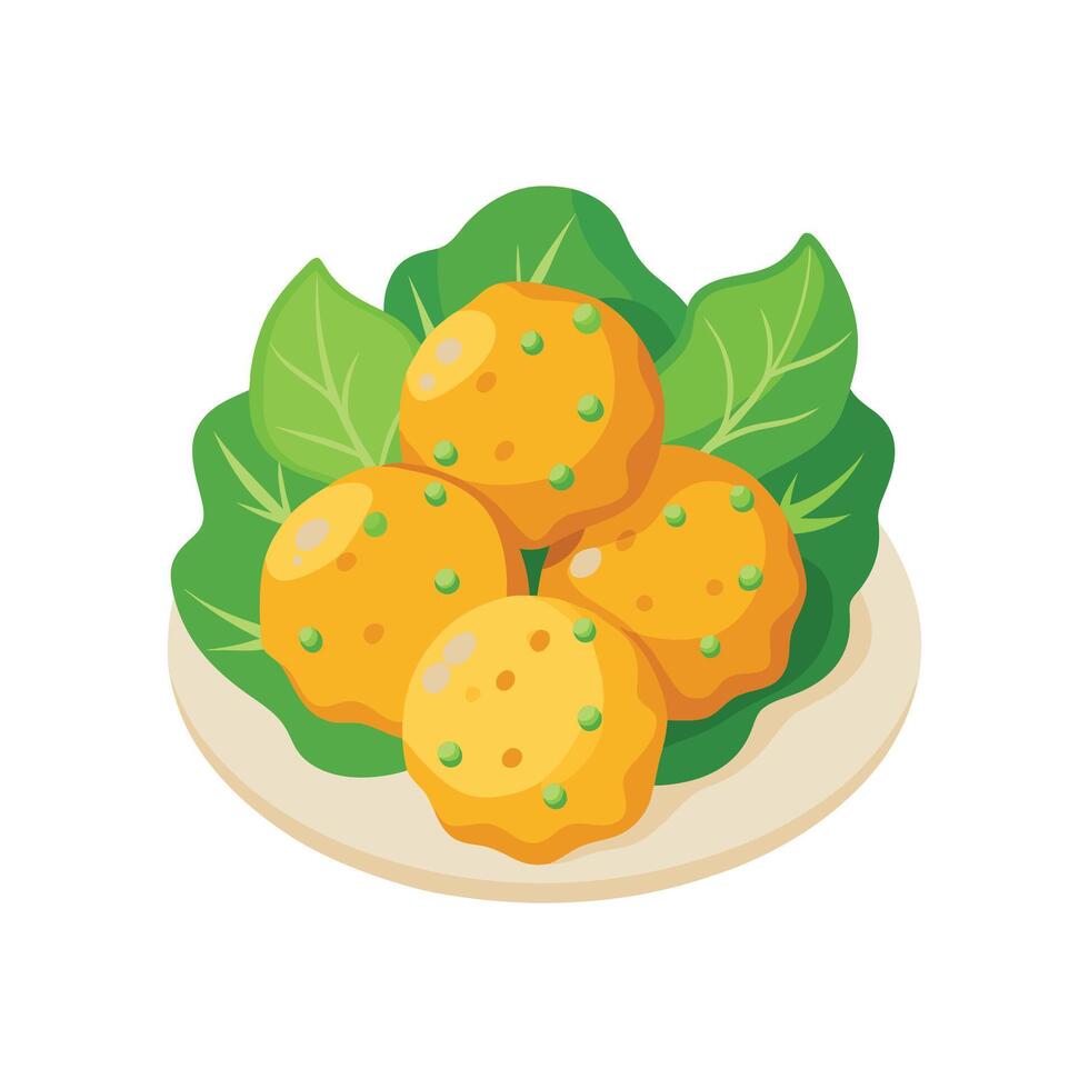 Delicious Spinach Cheese Fritters for Snacks vector