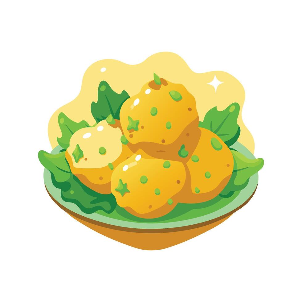 Nutritious Spinach Cheese Fritters Dish vector