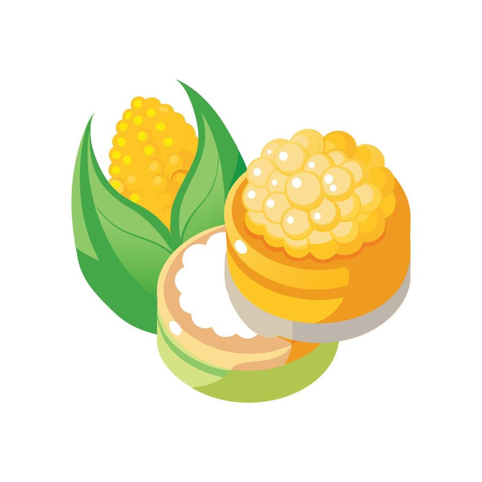 Creamy Sweet Corn Rice Cakes for Healthy Snacks vector