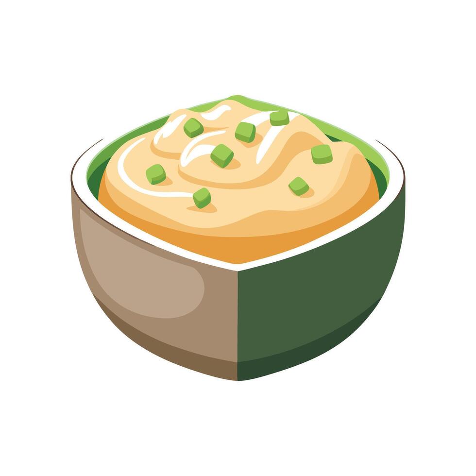 Savory Soft Tofu Mash for Healthy Eating vector
