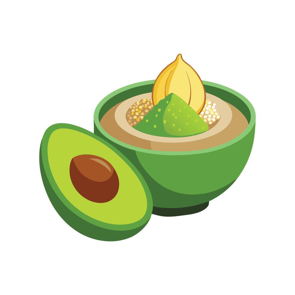Savory Sorghum Avocado Puree for Healthy Eating vector