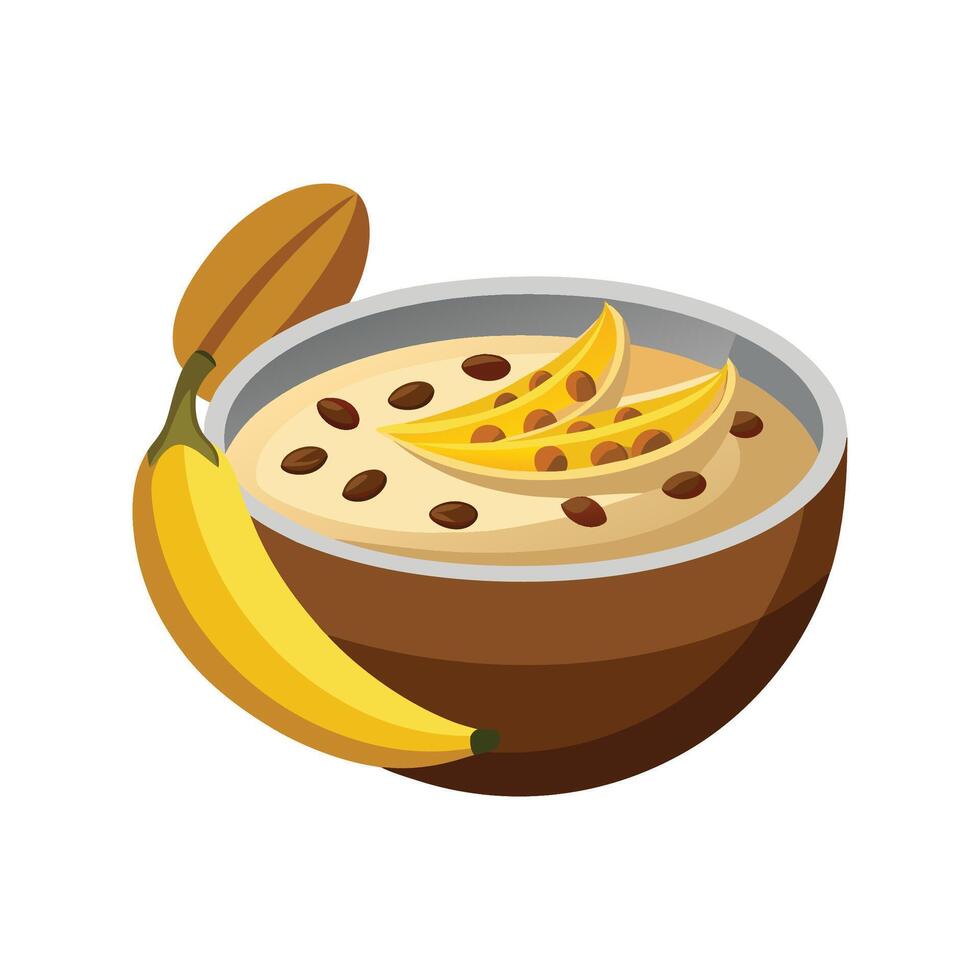 Nutritious Spelt Banana Porridge Recipe vector