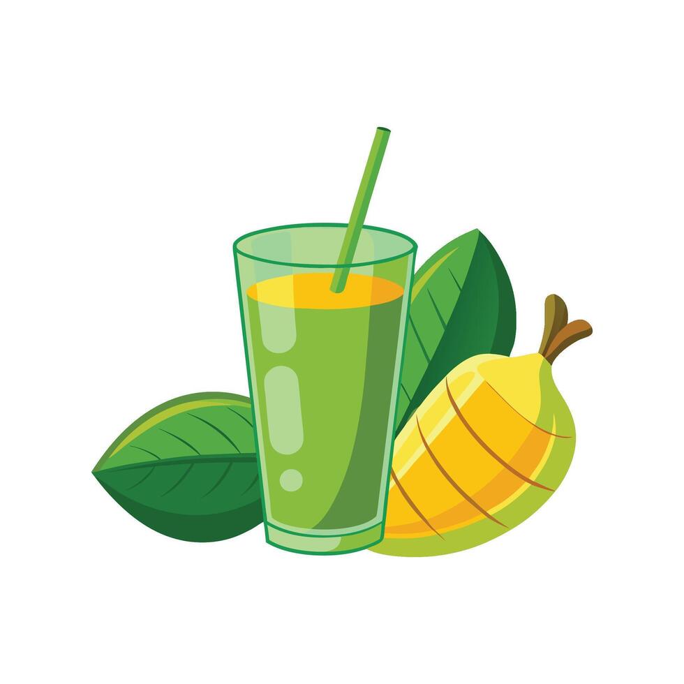 Delicious Spinach Mango Juice Recipe vector