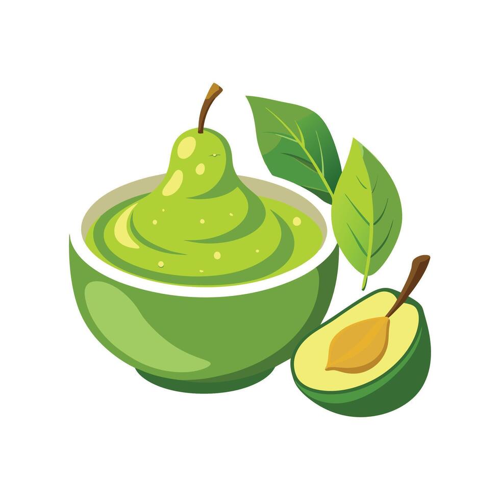 Nutritious Spinach Pear Puree for Snacks vector