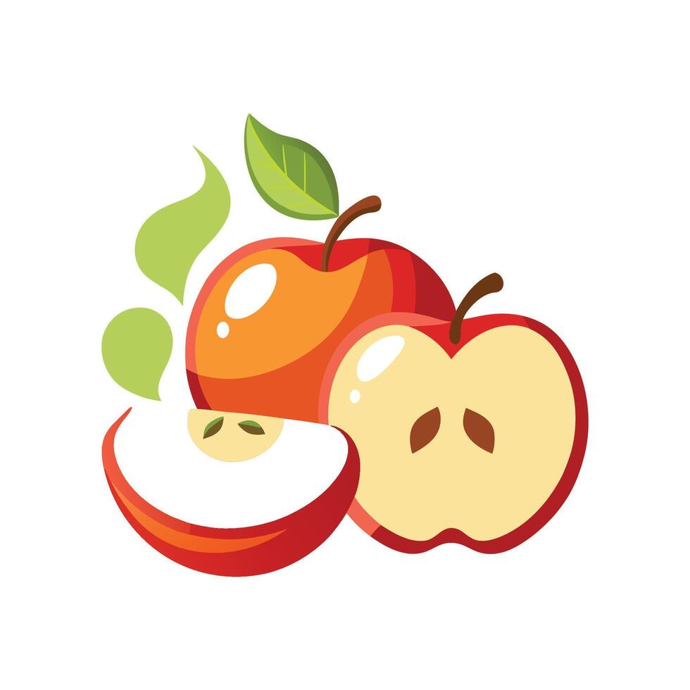 Delicious Steamed Apple Slices Recipe vector