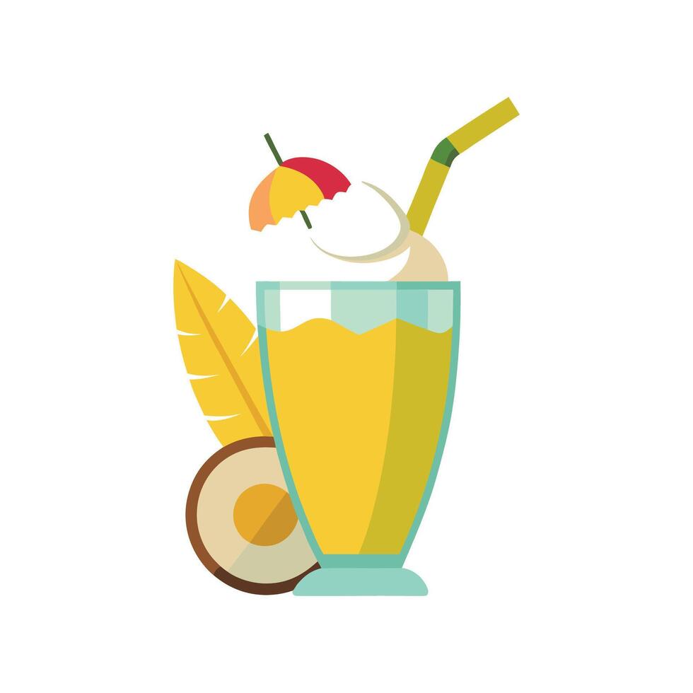 Nutritious Steamed Banana Coconut Milk Shake vector