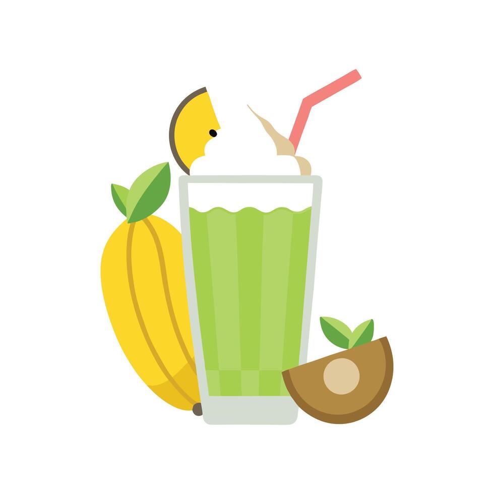 Savory Steamed Banana Coconut Milk Shake for Snacks vector