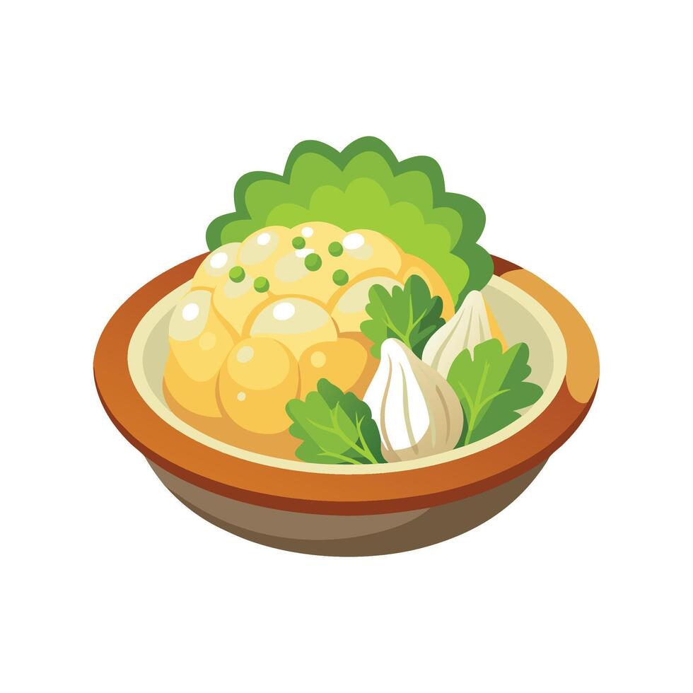 Delicious Steamed Cauliflower Potato Mash Recipe vector