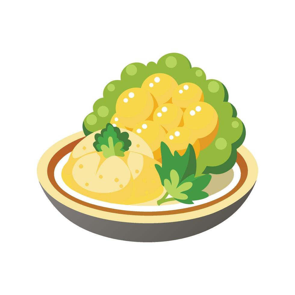 Nutritious Steamed Cauliflower Potato Mash vector