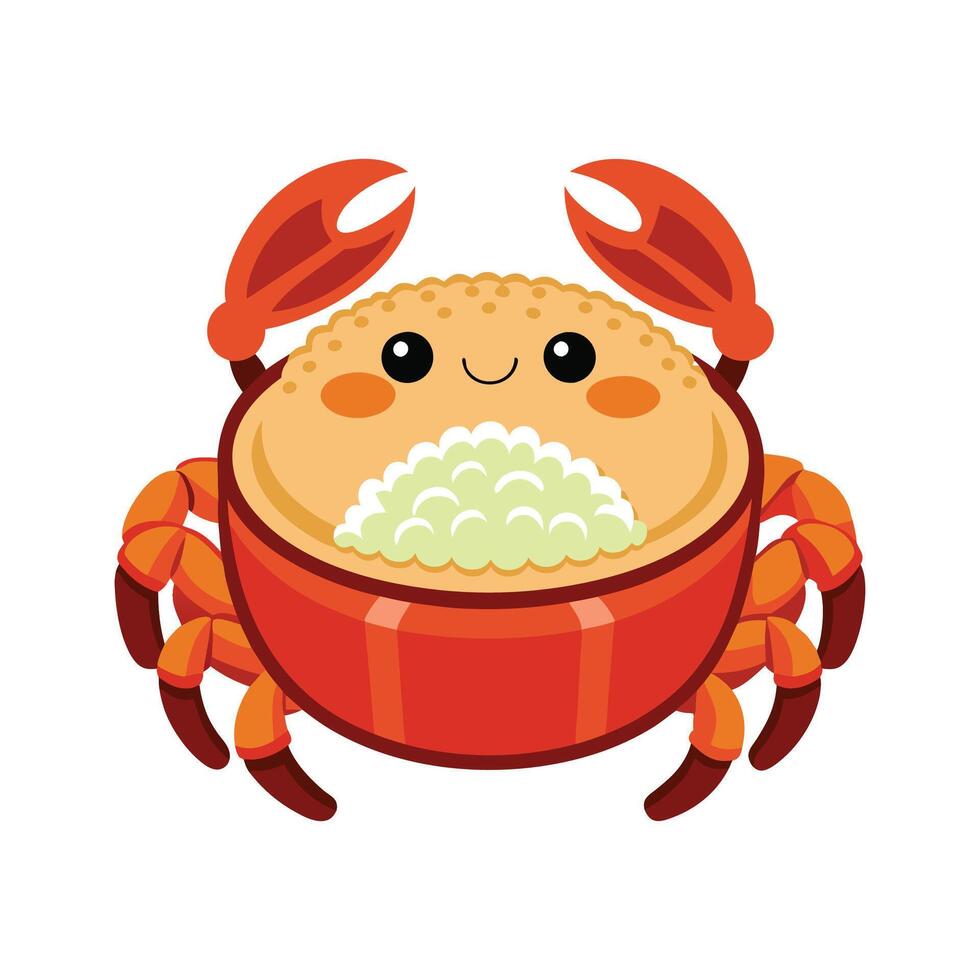 Delicious Steamed Crab Rice Mash for Snacks vector