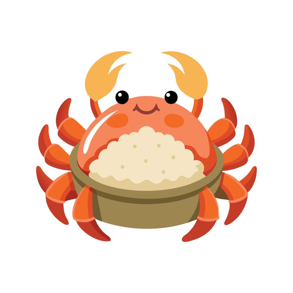 Nutritious Steamed Crab Rice Mash Recipe vector