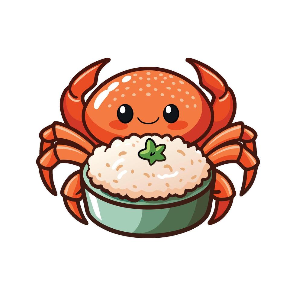 Tasty Steamed Crab Rice Mash for Snacks vector