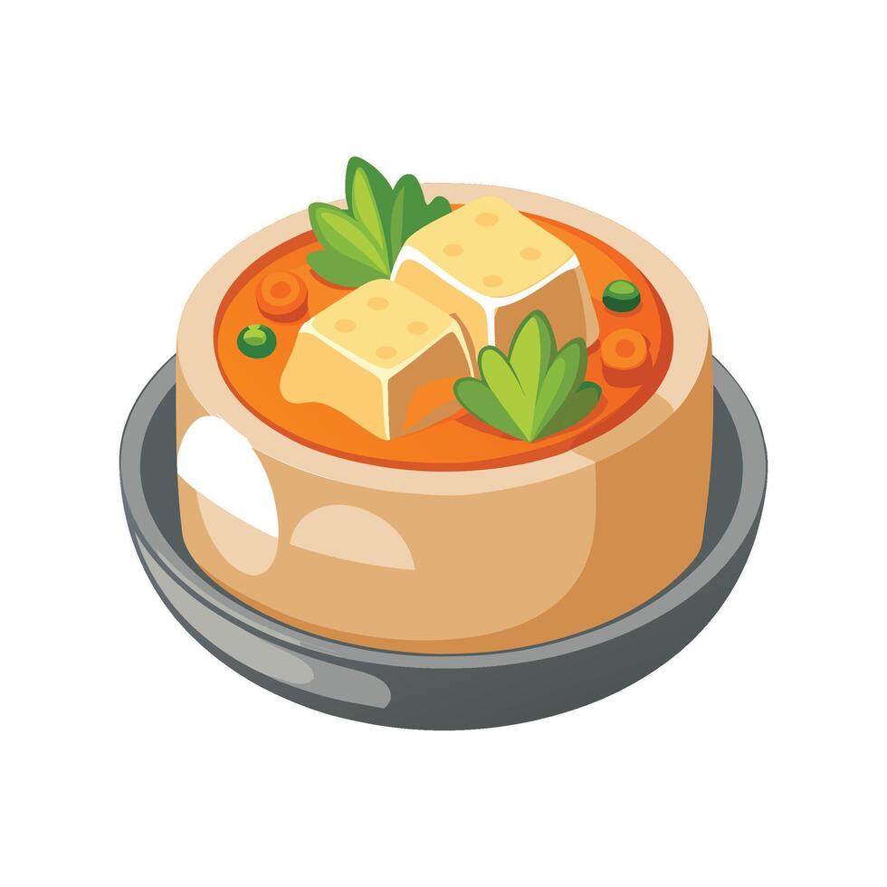 Nutritious Steamed Tofu Carrot Mash vector