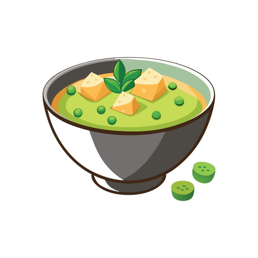 Delicious Tofu Peas Puree for Healthy Meals vector