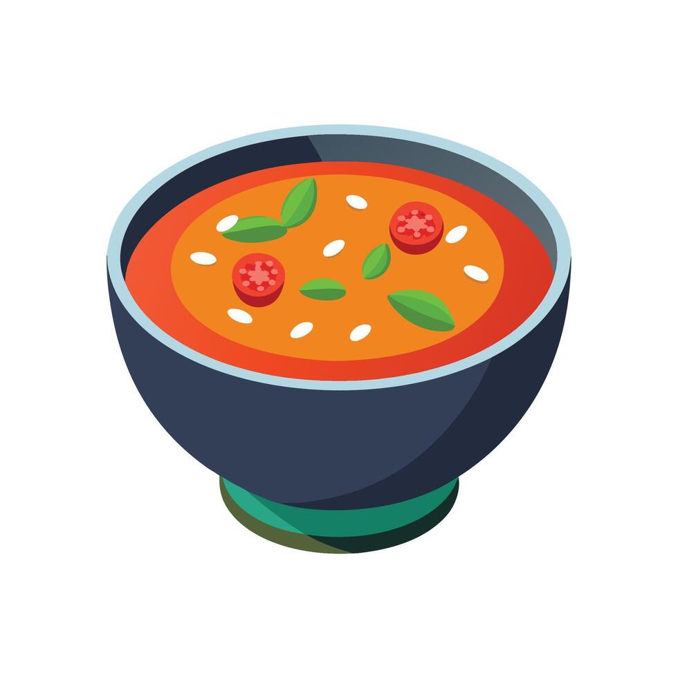 Tasty Tomato Rice Soup for Meals vector