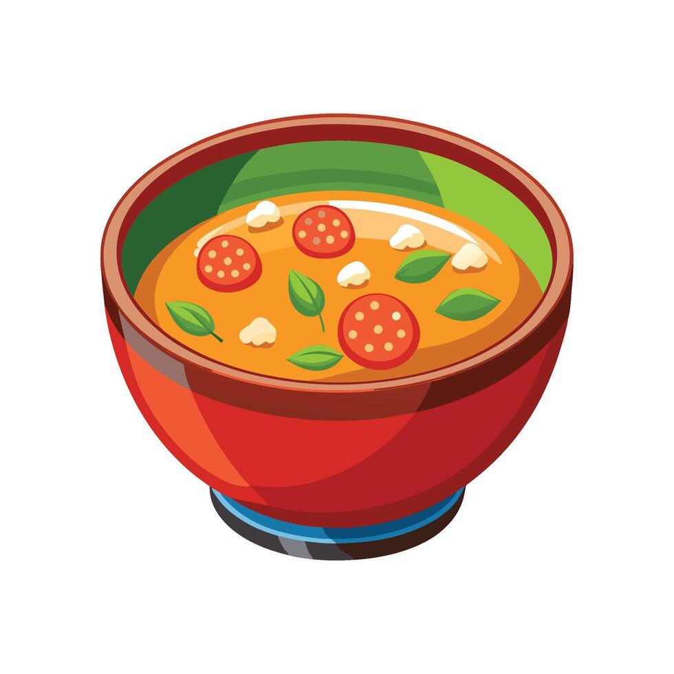 Delicious Tomato Rice Soup Recipe vector
