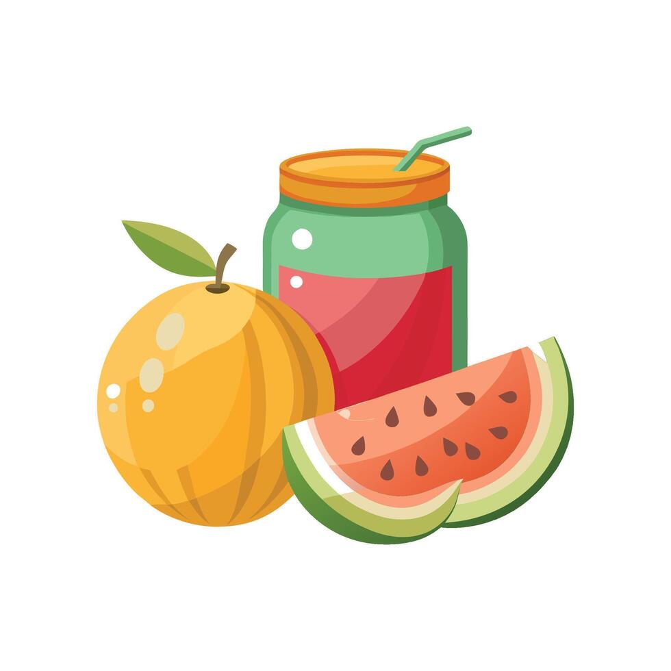 Nutritious Watermelon Cantaloupe Puree for Healthy Eating vector