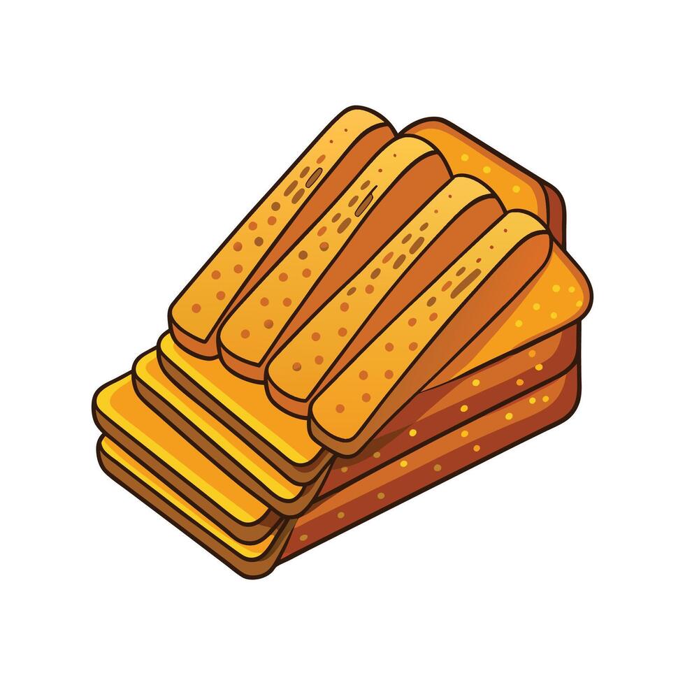 Delicious Whole Grain Toast Strips for Snacks vector