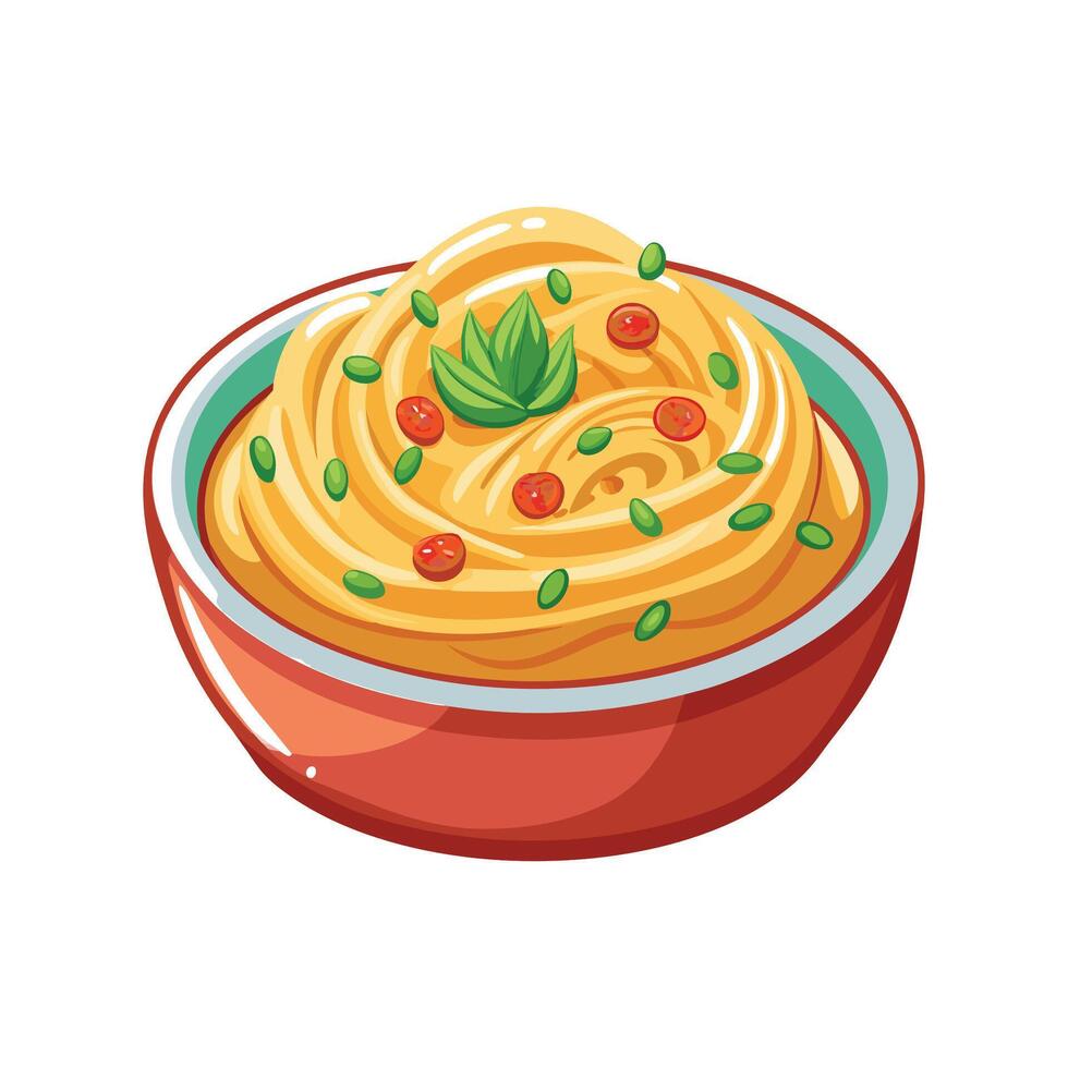 Nutritious Whole Wheat Pasta Mash for Meals vector