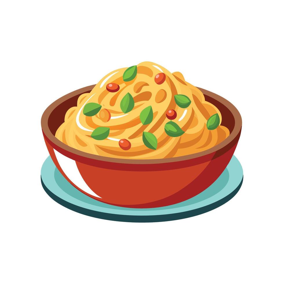 Savory Whole Wheat Pasta Mash for Healthy Eating vector