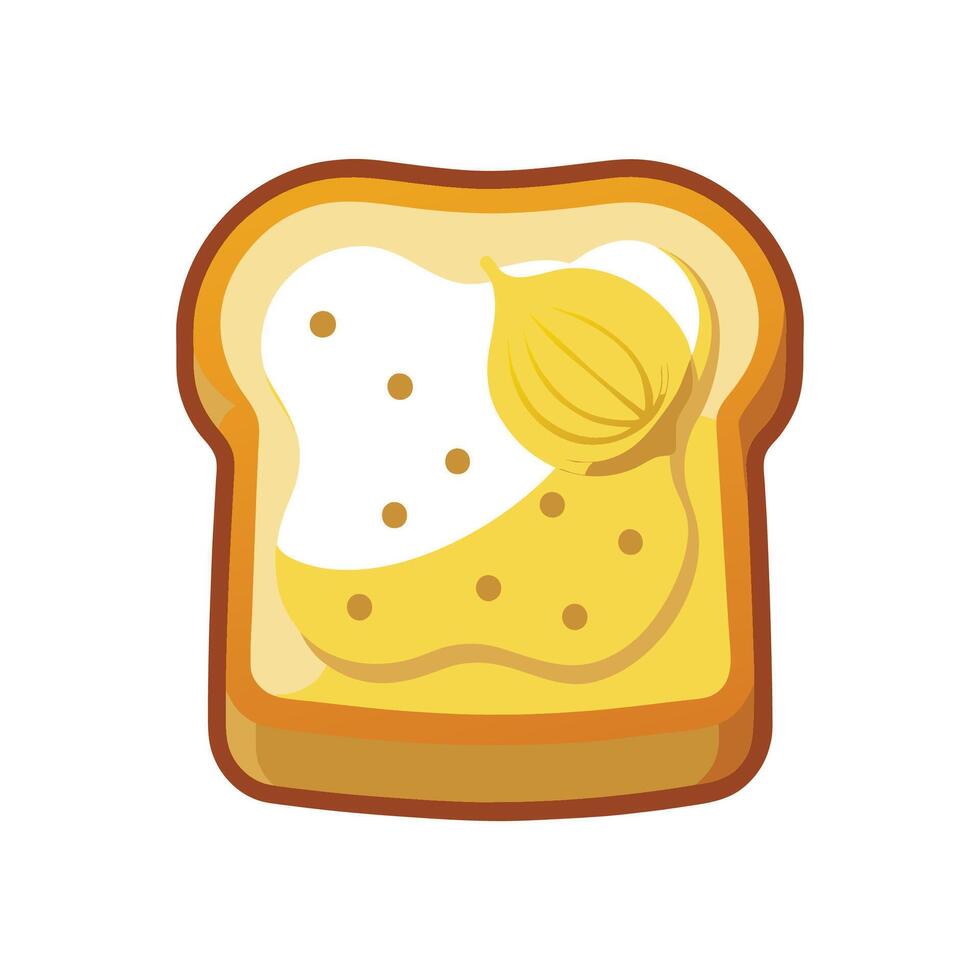 Tasty Whole Wheat Toast with Mashed Banana vector