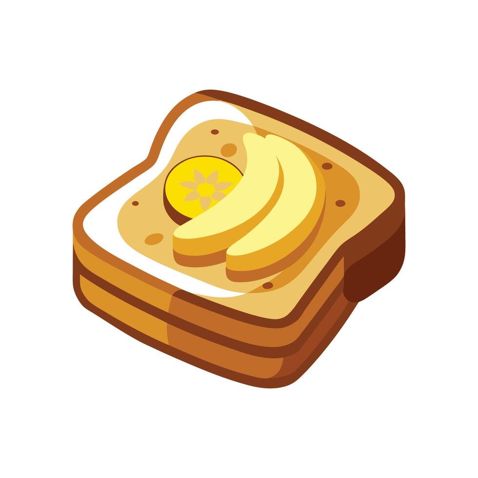 Delicious Whole Wheat Toast with Mashed Banana vector