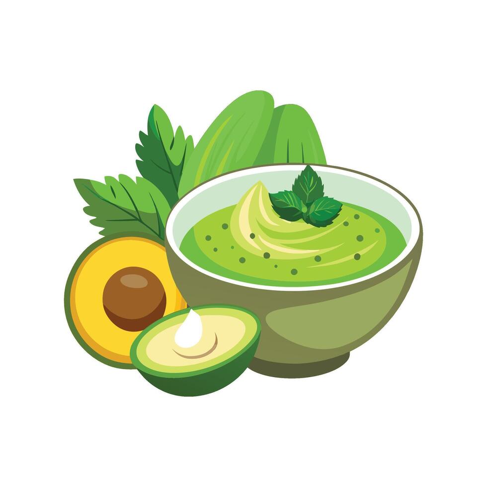 Tasty Zucchini Avocado Puree for Snacks vector