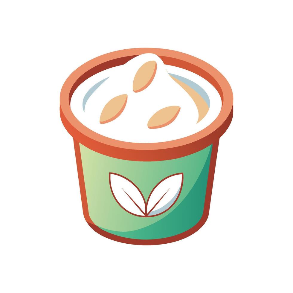 Nutritious Almond Yogurt Recipe vector