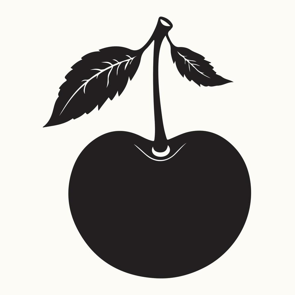 Silhouette of Cherry, Sweet vector