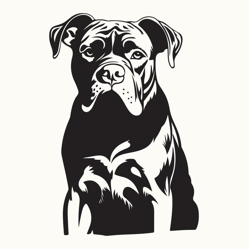 Silhouette of American Bulldog vector