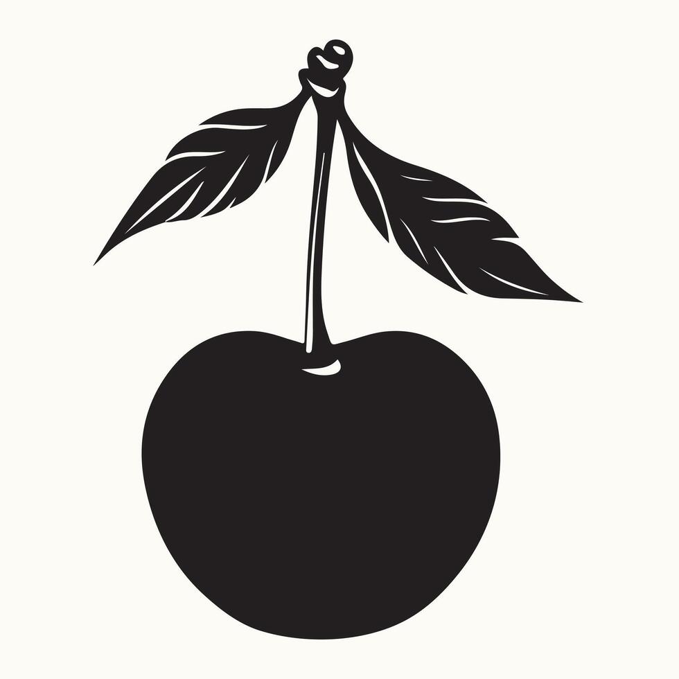 Cherry Silhouette, Fruit vector