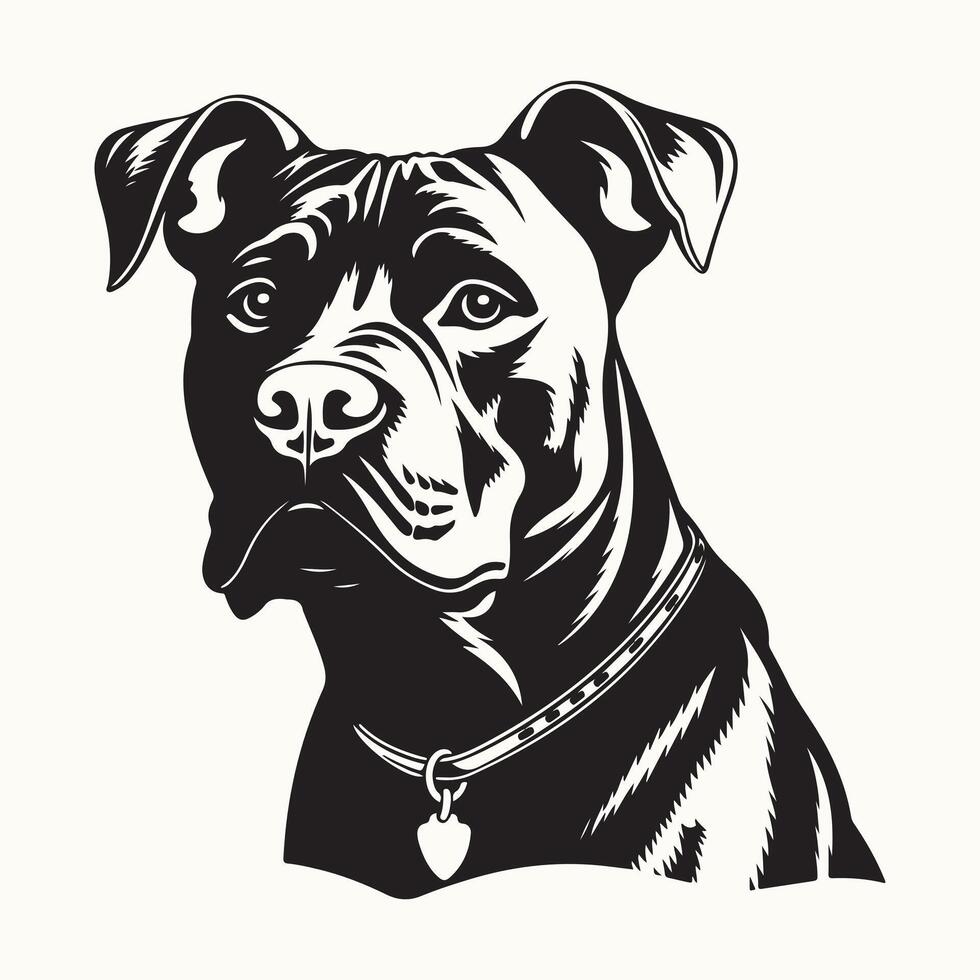 American Bulldog Silhouette, Dog vector