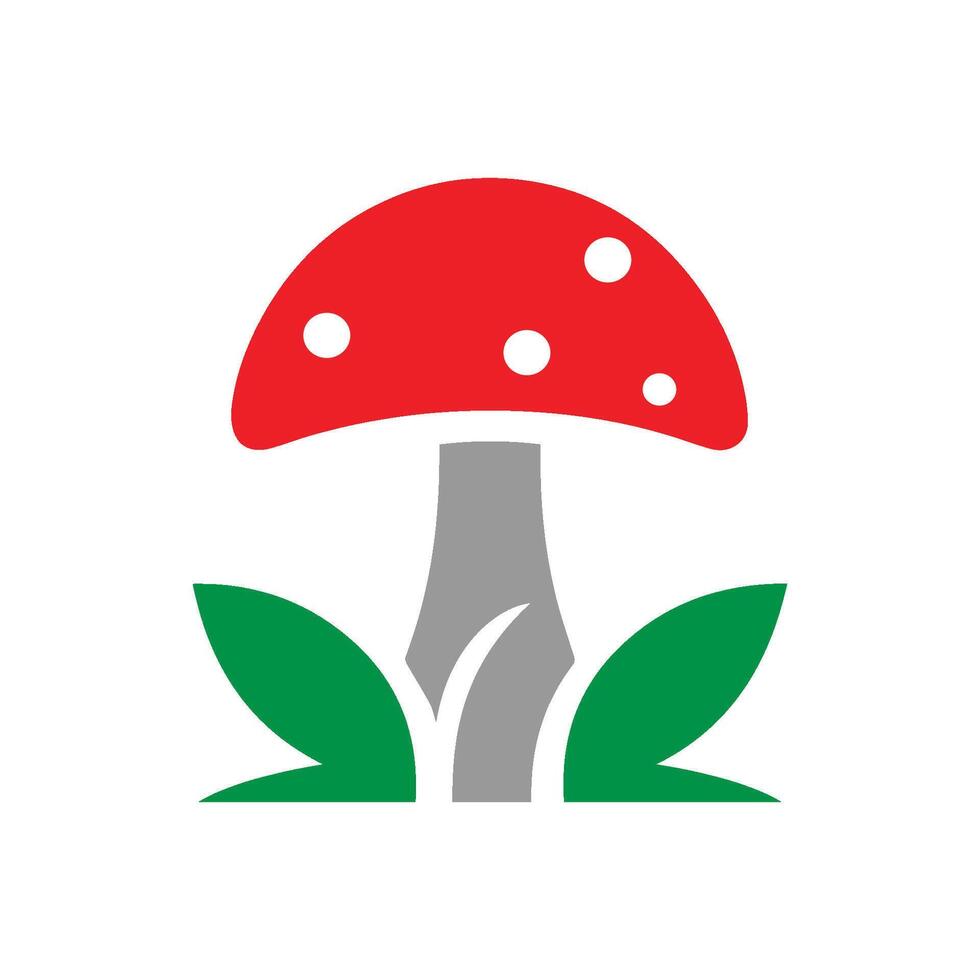 Mushroom icon logo template isolated illustration vector