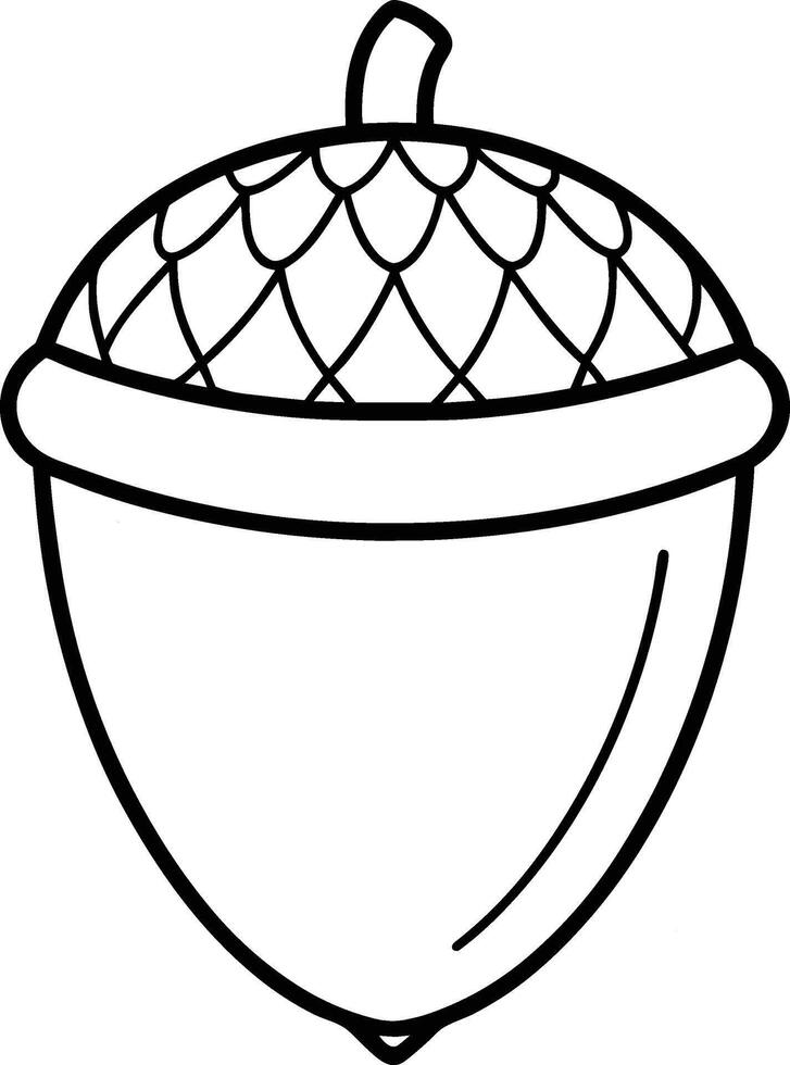 Acorn Line Art - Simple Oak Nut Illustration vector