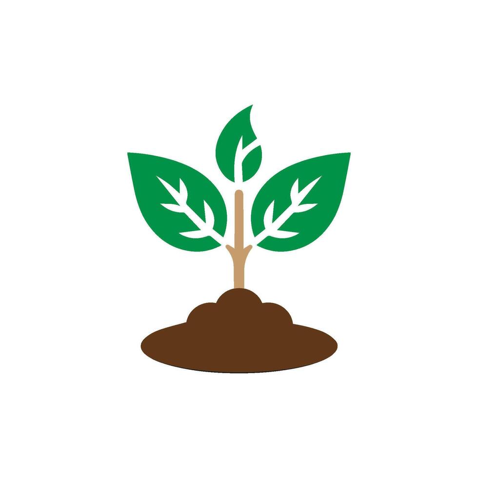 Sprout icon logo design template isolated illustration vector