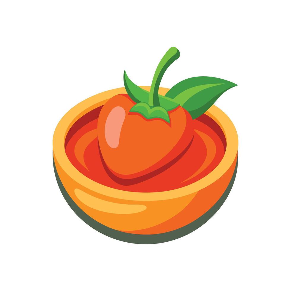 Delicious Bell Pepper Puree vector