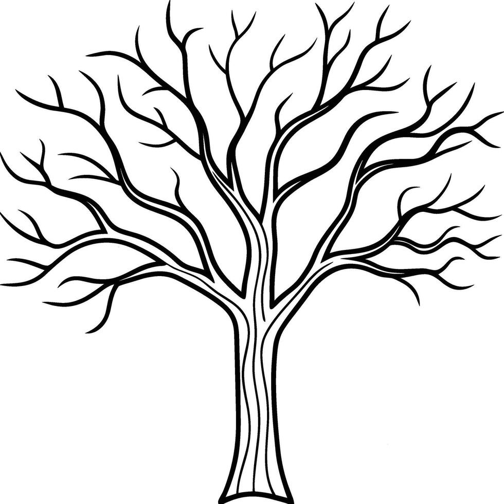 Bare Tree Outline - Elegant Leafless Branches Illustration vector
