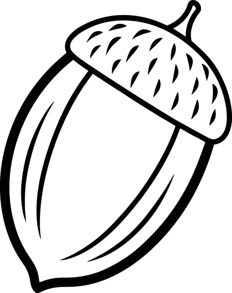 Acorn Line Art - Minimalist Oak Nut Illustration vector