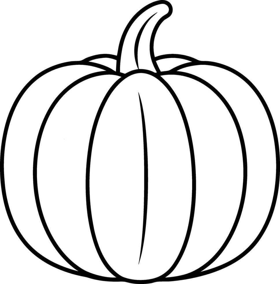 Simple Pumpkin Outline - Halloween and Fall vector
