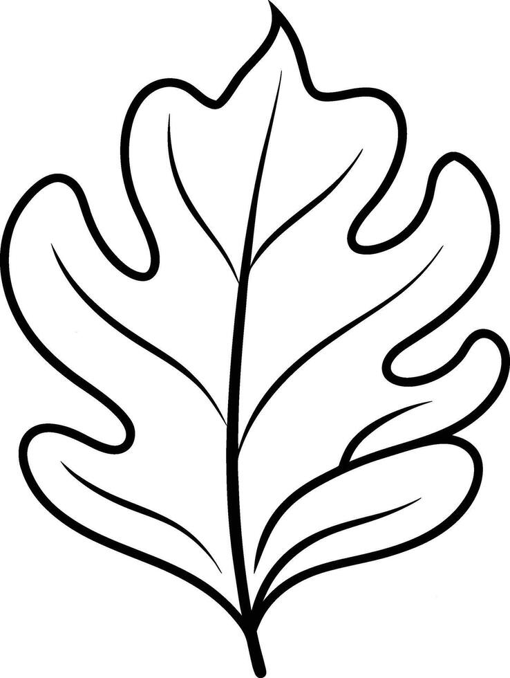 Hand-Drawn Oak Leaf Outline - Botanical Illustration vector