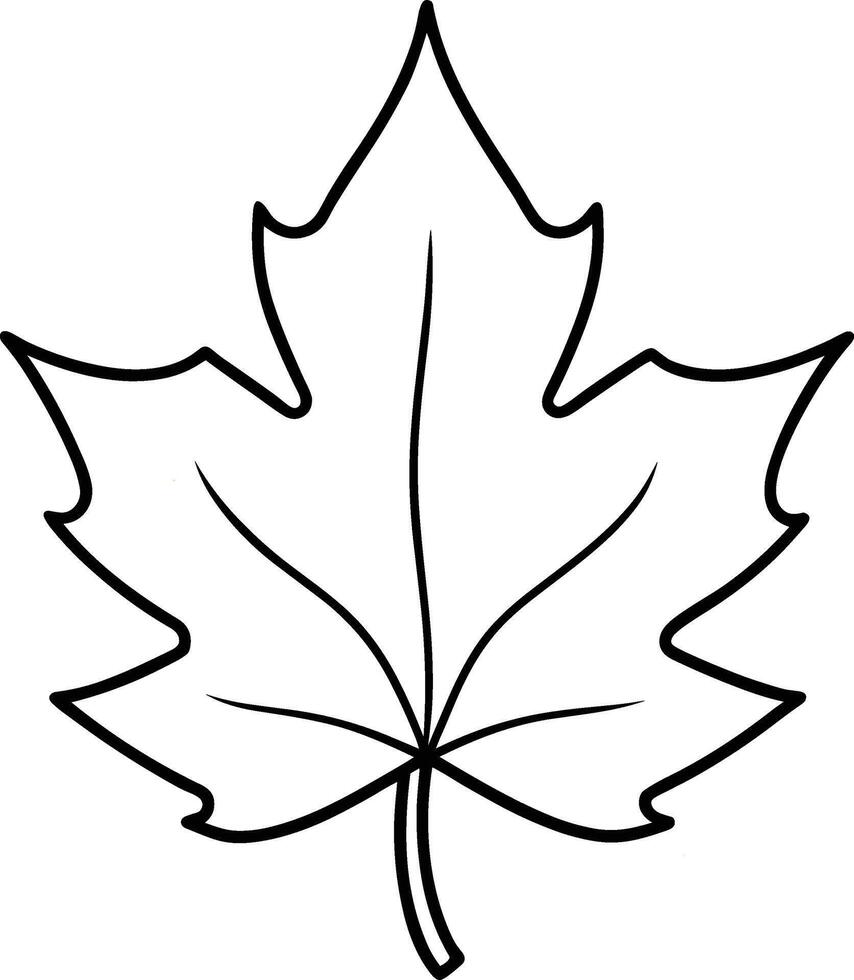 Simple Maple Leaf Outline Illustration vector