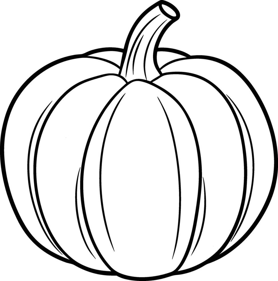 Simple Pumpkin Outline Drawing - Halloween and Autumn vector