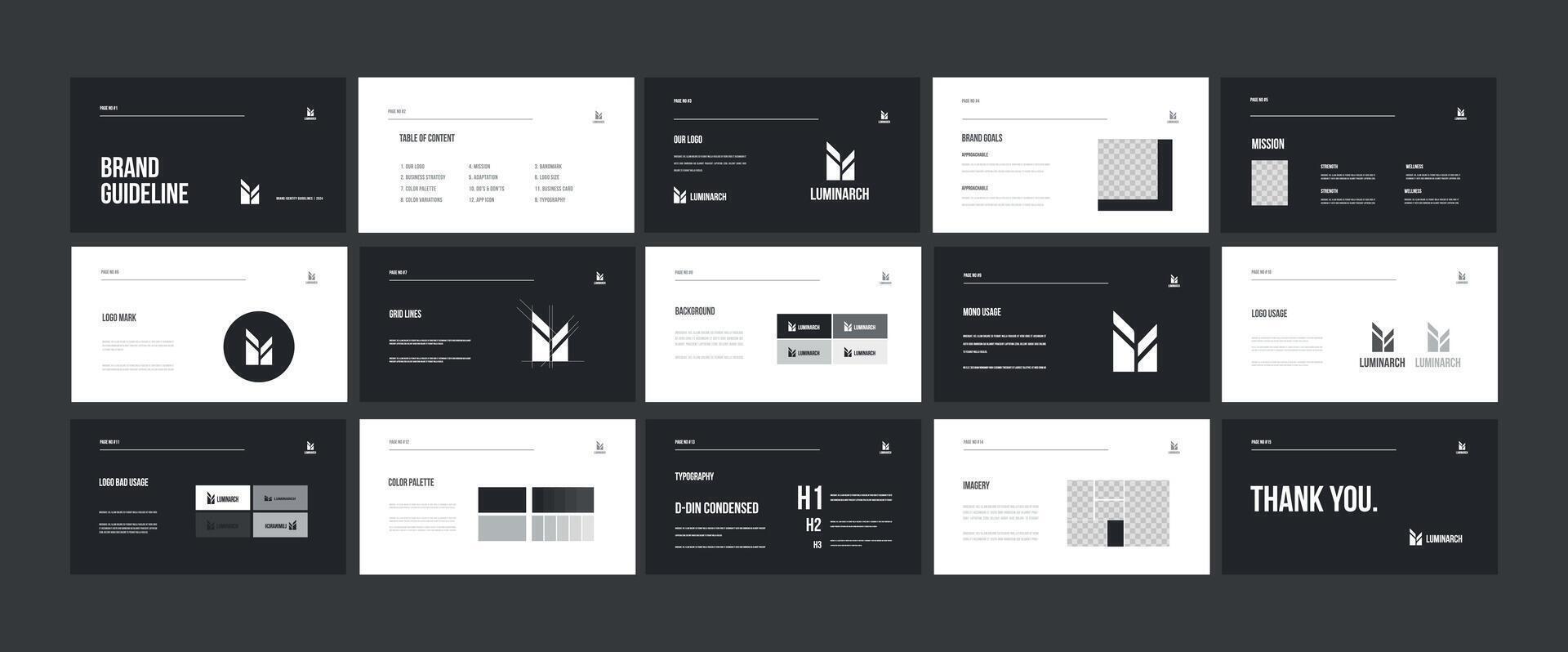 Creative Brand Identity Guide. Logo Design Template. Visual Branding Manual vector