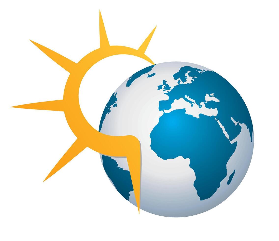 Logo globe with the sun. vector