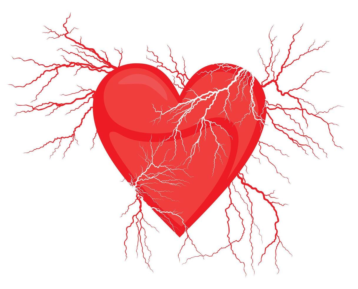 A heart and lightning. vector
