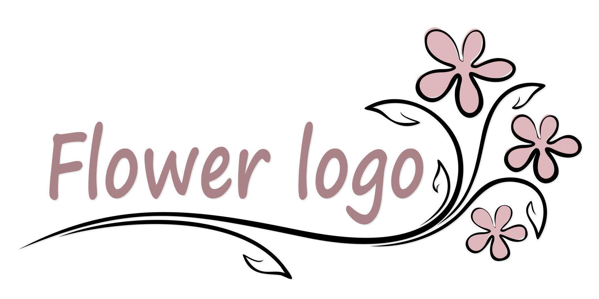 A logo of the stylized pink flower. vector