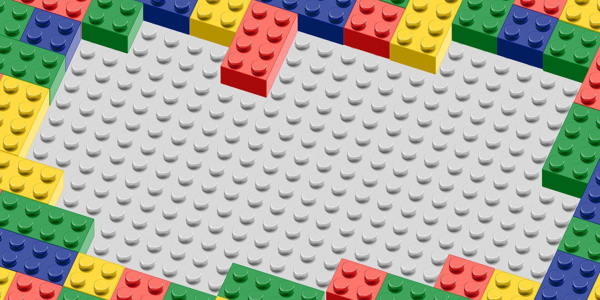 a colorful toy brick blocks pattern on a white background vector