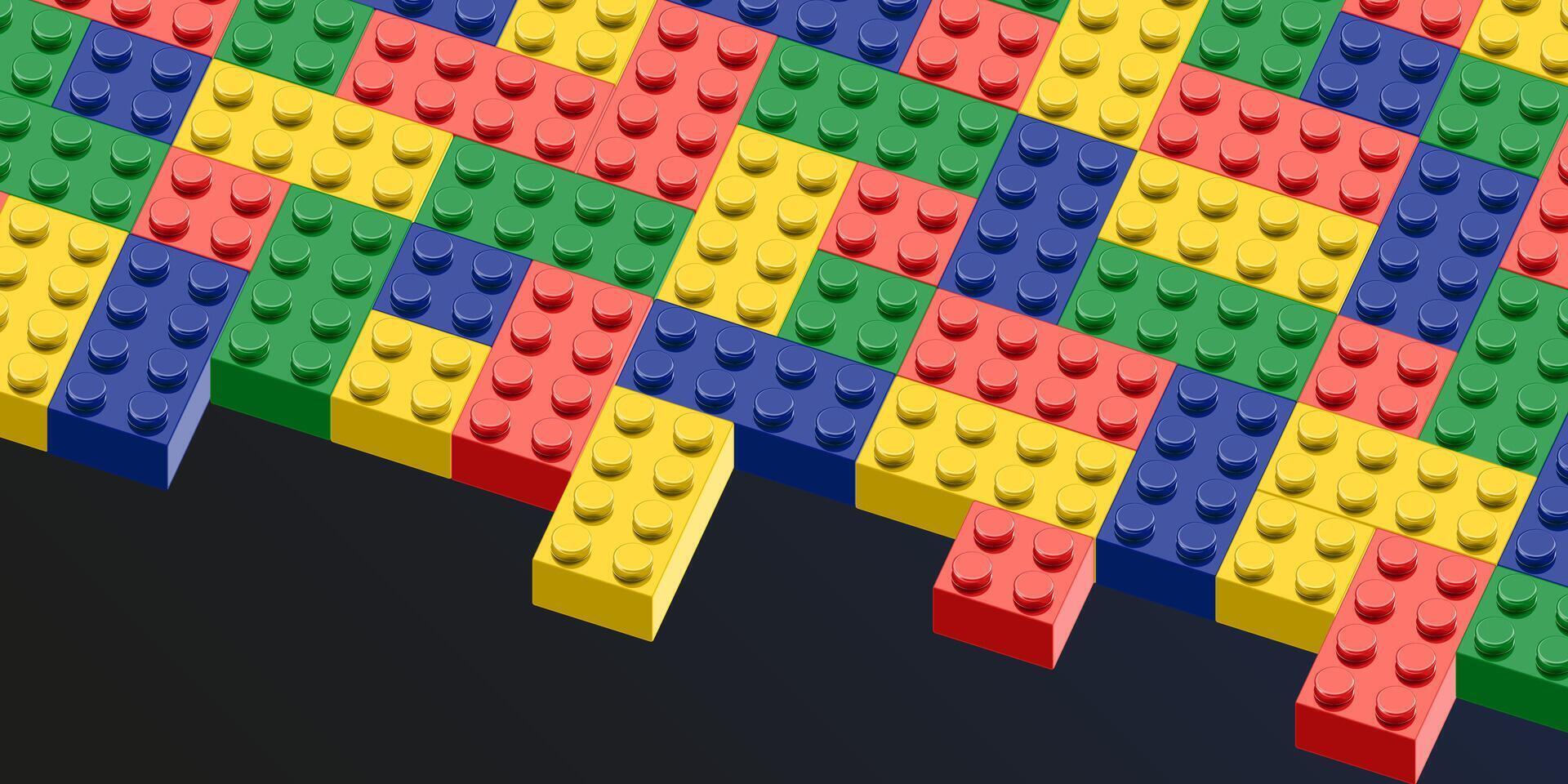 a colorful brick wall with many different colored bricks vector